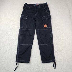 Empyre Relax Pants Men's 30x28 Black Cargo Double Knee Button Fly Skater Goth